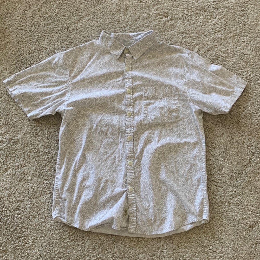 Short Sleeve Button Up Shirt w/ Bubble Print